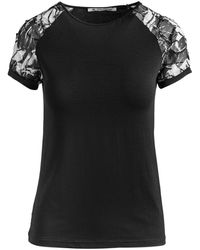 Conquista - Top With Net Jacquard Sleeves In Stretch Jersey Sustainable Fabric - Lyst