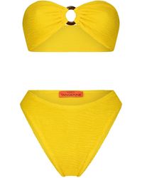 Maison Tangerine - Santorini Crinkle Swimsuit Lemon Bikini - Lyst