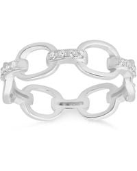 Kylie Harper - Diamond Cz Paper Clip Band Ring - Lyst