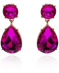 Michael Nash Jewelry - Marina Fuschia Pear Shape Clip On Drops - Lyst