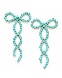 The Pink Reef - Crystal Ribbon Bow Earring - Lyst