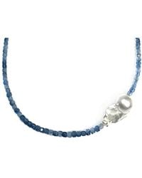 Rachel Nathan - Mini Beaded: Santa Ana Aquamarine & Baroque Pearl Necklace - Lyst