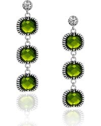Unaloe - Dangle Earrings Sterling – Timeless Elegance With Three Crystal - Lyst