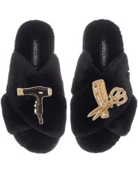 Laines London - Classic Laines Slippers With Hairdresser Brooches - Lyst