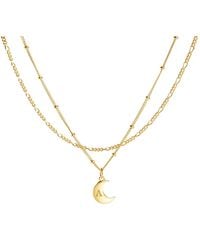 Muru - Moon Initial Necklace Layering Set - Lyst