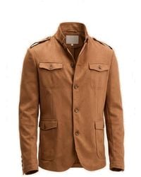 Ron Tomson - Neutrals Microsuede Lightweight Safari Jacket - Lyst