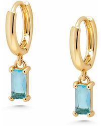 Nialaya - huggie Earrings With Blue Charm - Lyst