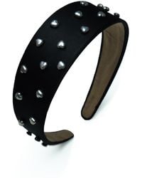 2KStyle - Inima Metal Heart Hand-Embellished Satin Headband - Lyst