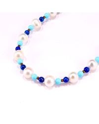 Mineralgems•Studio - Pearl Necklace With And Lapis Lazuli Beads - Lyst