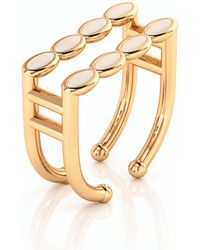 Linda Fiore - Amalei Vermeil Ring With Creme Enamel - Lyst