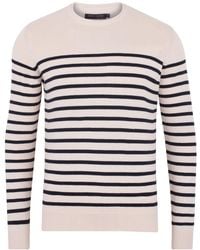 Paul James Knitwear - Neutrals Lightweight Cotton Allen Striped Breton Sweater - Lyst