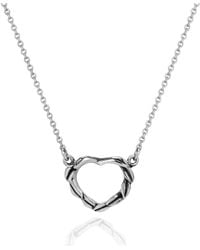 Unaloe - Belove Sterling Heart Necklace – Intertwined Leaf Pendant, Handmade Italian Romantic Jewelry For - Lyst