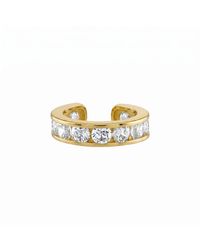 Zahav Jewelry - 14K Solid 2Mm Wide Round Cz Ear Cuff - Lyst