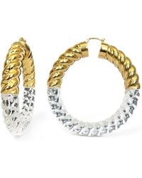 Gold & Honey - Xl Clear And Chunky Rope Hoop Earrings - Lyst