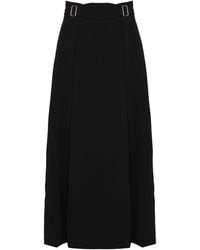 The Extreme Collection - Midi Skirt With High Waist And Buckle Details Jet Petra - Lyst