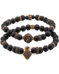 Ebru Jewelry - Powerful Lion & Diamond Arrow Onyx Bracelet Set - Lyst