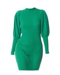Sour Figs - Funnel Neck Puff Sleeve Knit Dress - Lyst