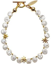 Farra - Flower Petals Freshwater Pearls Bracelet - Lyst