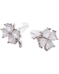 Spero London - Four Leaf Clover Sterling Stud Earrings - Lyst