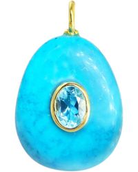KAMARIA - Howlite Gemstone Pendant With Topaz - Lyst