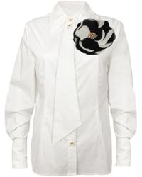 Laines London - Laines Couture Tie Shirt With & Cream Corsage - Lyst