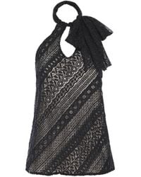 LAHIVE - Indie Polka Dot Mesh Tie Halter Top - Lyst