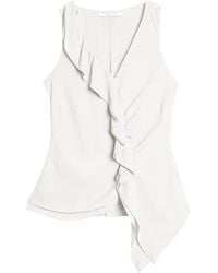 Santorelli - Tyra Sleeveless Top With Asymmetric Ruffles - Lyst