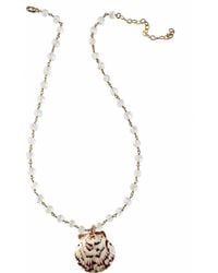 Heather Hawkins Jewelry - Short Scallop Shell Coin Gemstone Necklace - Lyst