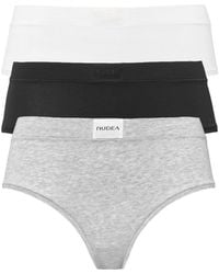 Nudea - Neutrals Cotton Modal Hipster 3 Pack - Lyst