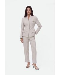 Nocturne - Neutrals Straight Leg Cropped Trousers - Lyst