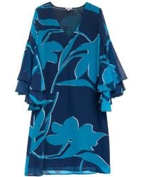 Niza - Long Printed Straight Leg Trousers - Lyst
