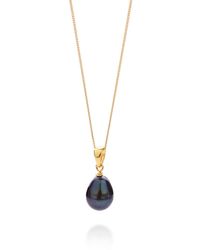 Nellou Jewellery - Ellen Mini Peacock Pearl Drop Necklace Plated Sterling - Lyst