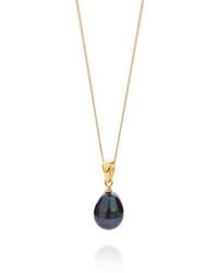 Nellou Jewellery - Ellen Mini Peacock Pearl Drop Necklace Plated Sterling - Lyst