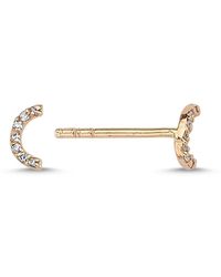 Ecce | Artisan Diamonds - Single 14K Tiny Diamond Crescent Star Earring - Lyst