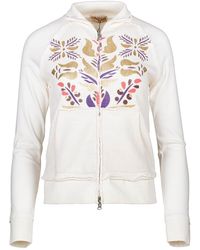 Conquista - Neutrals Ecru Zip Cardigan With Pouch Pockets - Lyst