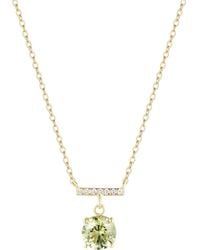 KAMARIA - Birthstone Solitaire & Crystal Bar Necklace - Lyst