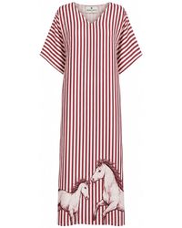 DHARA SHETH DUBAI - Equestrian Horse Inspired Print Kaftan Maxi Dress With Side Slit - Lyst