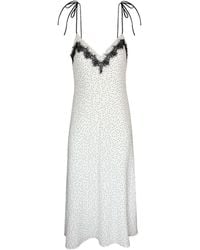 2KStyle - Caroline Lace-Trimmed Polka-Dot Slip Midi Dress - Lyst