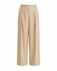 Luroq London - Neutrals Wide Pleat Suit Trousers - Lyst
