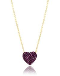 SHYMI - Mini Pave Heart Necklace - Lyst