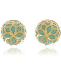 Georgina Jewelry - Gold Turquoise Signature Flower Ball Earrings - Lyst