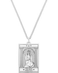 CarterGore - Small Sterling Silver "the High Priestess" Tarot Card Necklace - Lyst