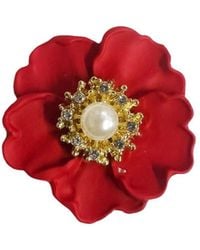 Chanel Joan Elkayam - Crystal Enamelled Poppy Flower Brooch - Lyst