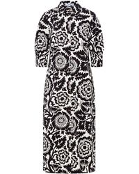 Loom London - Adelaine Pleat Back Black Print Shirt Dress - Lyst