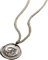 Posh Totty Designs - Oxidised Initial Wax Seal Necklace - Lyst