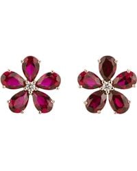 Juvetti - Florea Earrings Ruby & Diamond - Lyst