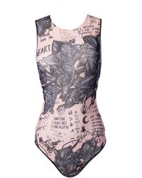 Rodasoleil Smart Swimwear - Neutrals Tan-Through Mesh One-Piece Sleeveless Swimsuit Nude Body-Art - Lyst