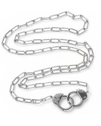 Jagged Halo Jewelry - Love Bond Handcuff Convertible Necklace Rhodium Plating - Lyst