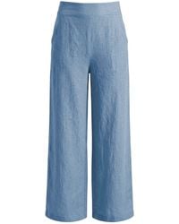 James Lakeland - Denim Linen Wide-Leg Trousers - Lyst