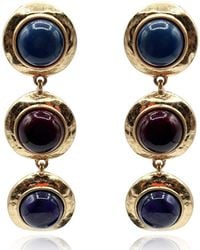 Michael Nash Jewelry - Violetta Three Stone Lapis And Carnelian Resin Pierced Earrings - Lyst